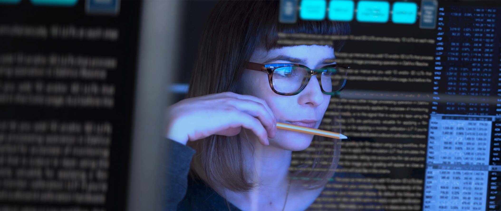 Woman working on data analytics